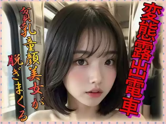 変態露出電車 貧乳童顔美女が脱ぎまくる(d_305866)