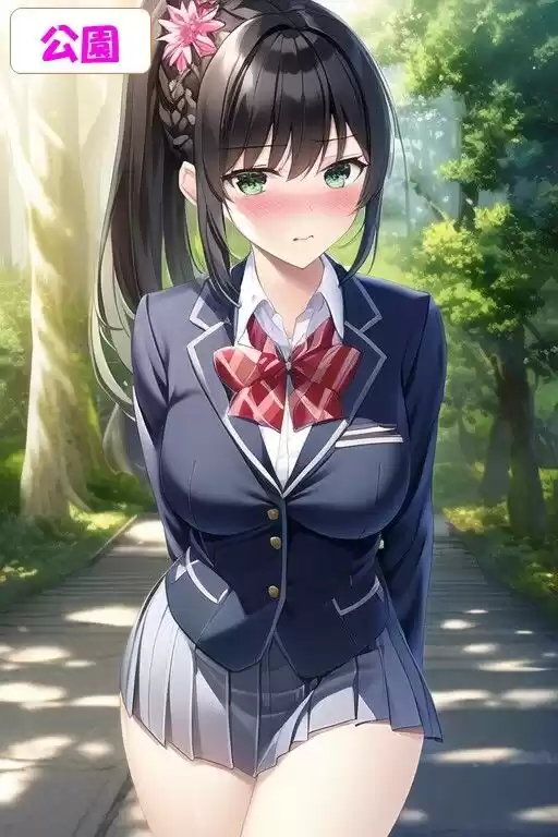 放課後のJK・黒髪の女子校生に中出しイラスト集〈200枚〉・公園（野外）・リビング（家） (d_309380) - d_309380jp-001