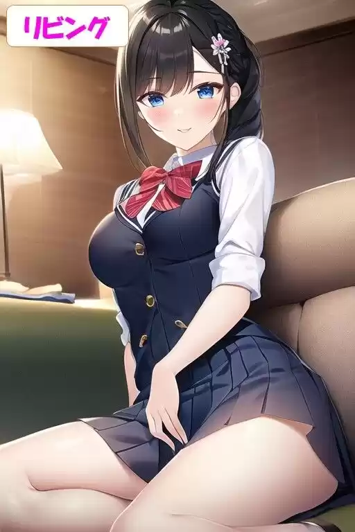 放課後のJK・黒髪の女子校生に中出しイラスト集〈200枚〉・公園（野外）・リビング（家） (d_309380) - d_309380jp-006