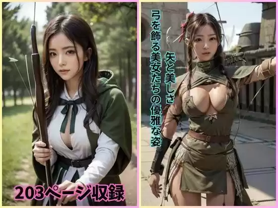矢と美しさ: 弓を飾る美女たちの優雅な姿(d_429244)