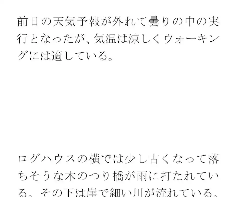 【無料】雨の中の人妻たちの下着のウォーキングイベント ログハウスの横の崖とつり橋 (d_451888zero) - d_451888zerojp-002