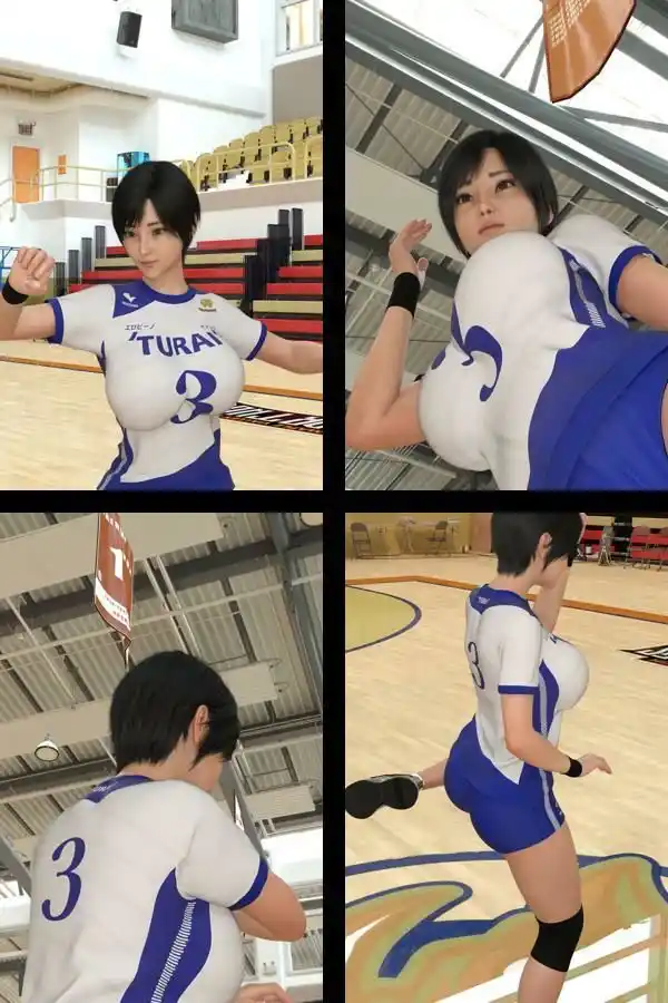 【無料】『理想の彼女を3DCGで作ります』から生まれたバーチャルアイドル「一ノ瀬廻里（いちのせめぐり）」の女子バレーユニフォーム風写真集:Volley_Fighter_01 (d_466760zero) - d_466760zerojp-002