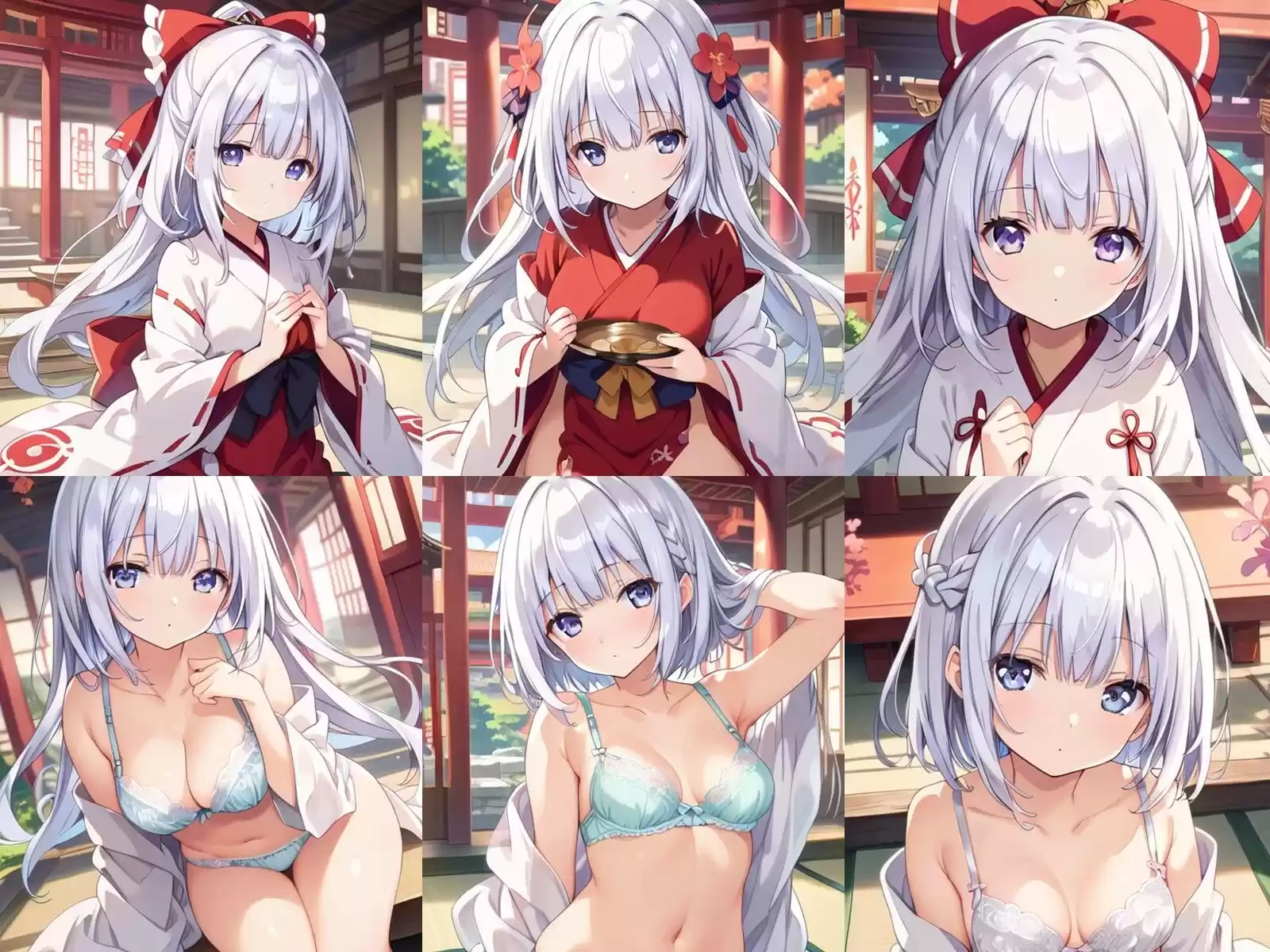 巫女銀髪少女が中出しセックスで孕みボテ腹になるまで (d_482958) - d_482958jp-001