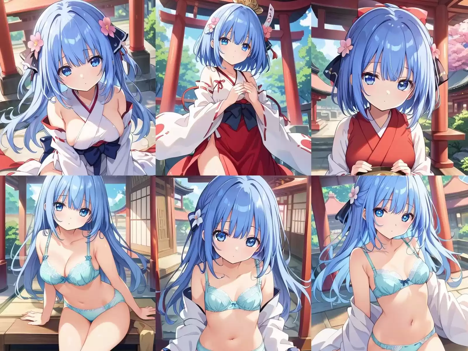 巫女青髪少女が中出しセックスで孕みボテ腹になるまで (d_482960) - d_482960jp-001