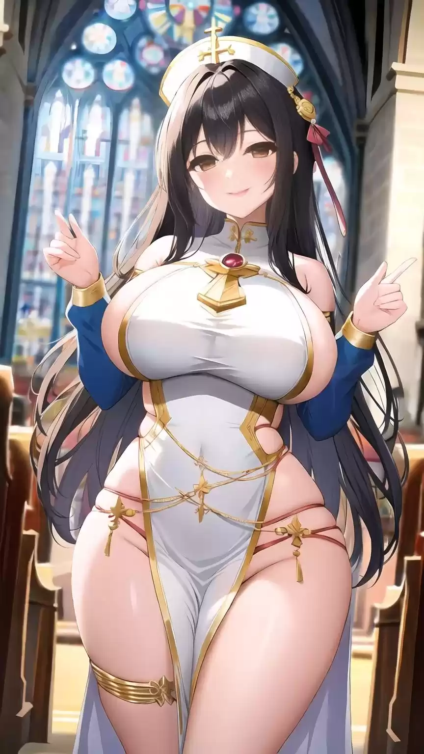 巨乳神父美女【妄想イラスト美女図鑑vol.155】 (d_496207) - d_496207jp-005