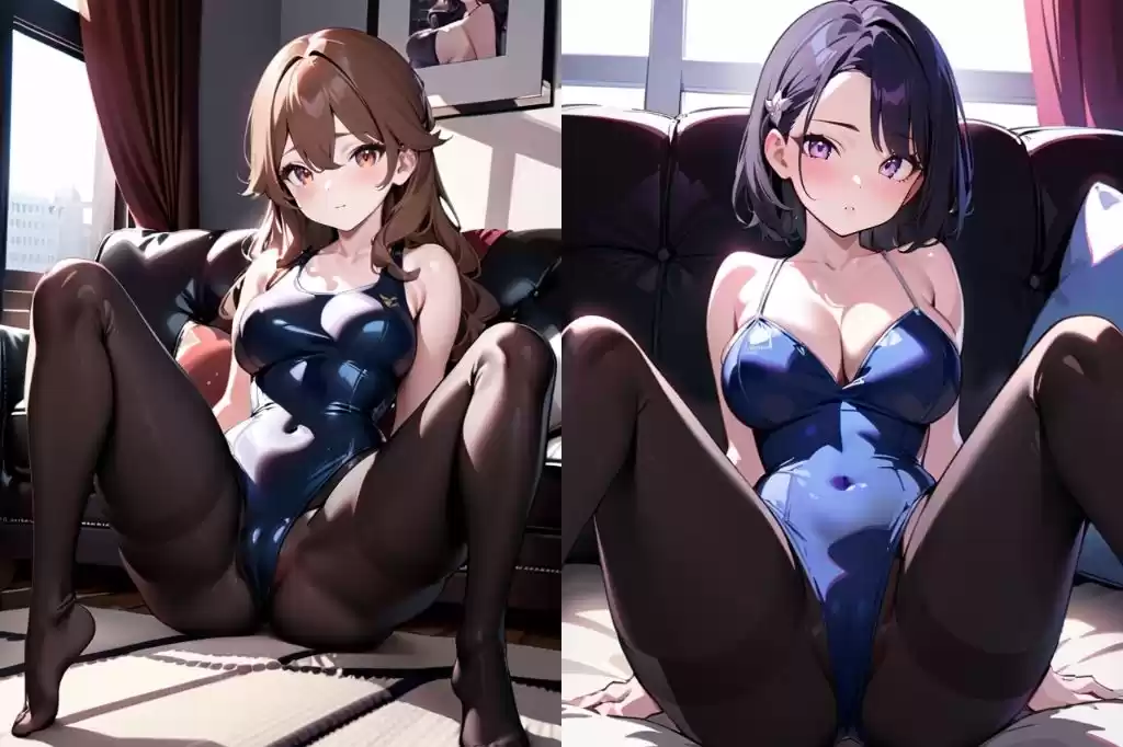 スク水に黒パンスト履いた痴女のM字開脚 (d_498409) - d_498409jp-004