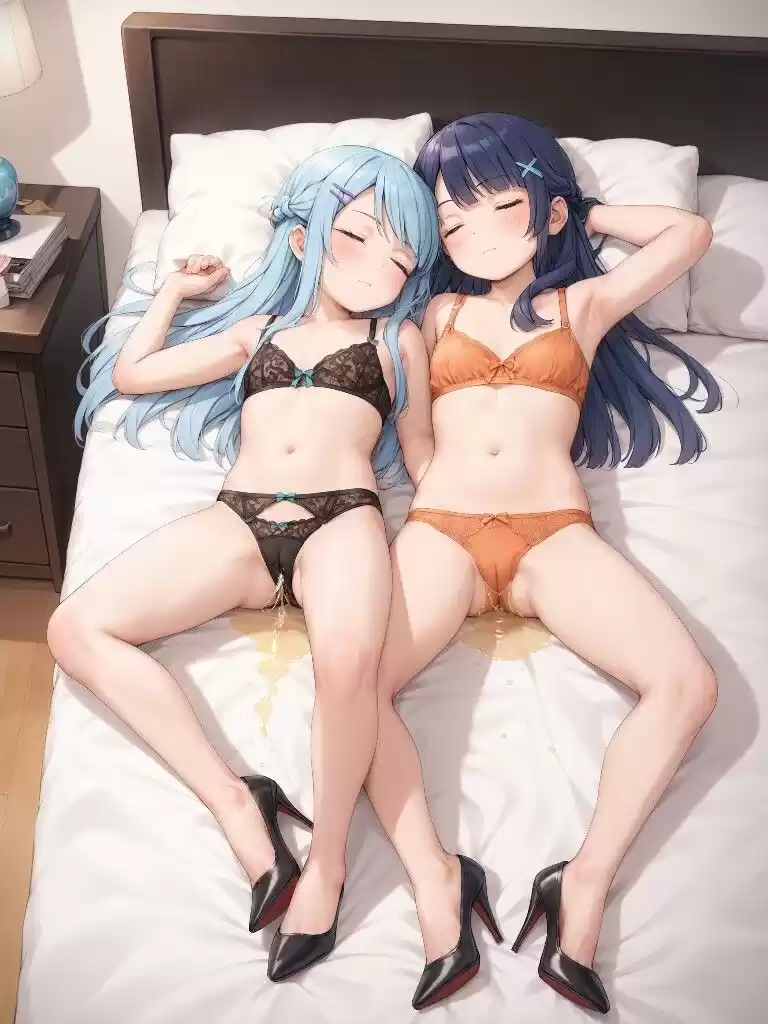 かわいい女の子2人が下着姿で寝ながらパンツをはいたままおしっこをおもらししている画像集 (d_512674) - d_512674jp-005