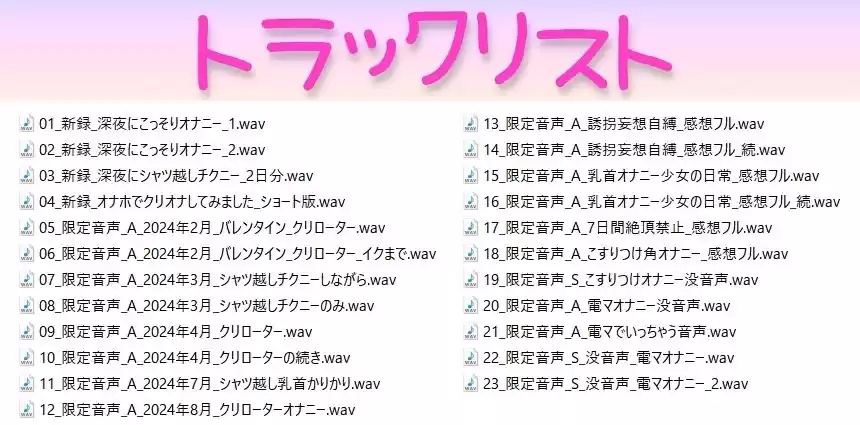 深夜にこっそりオナニー/オナホクリオナ/チクニー集…他！少女の日常オナニーまとめ！ブログ限定・未公開音声満載【バイノーラル/実演音声】 (d_531998) - d_531998jp-001