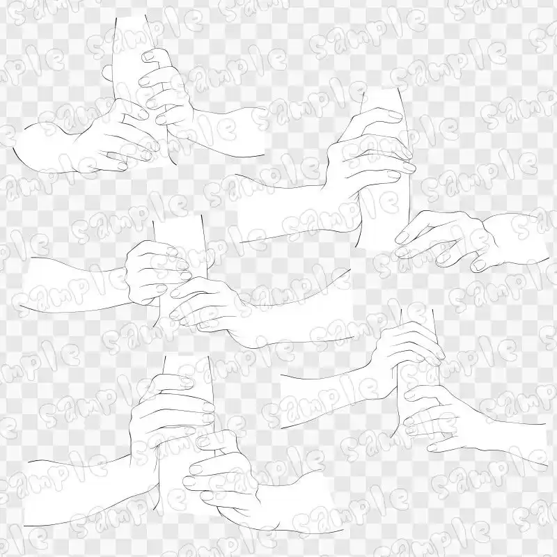 線画素材集［手］8 (d_619367) - d_619367jp-002